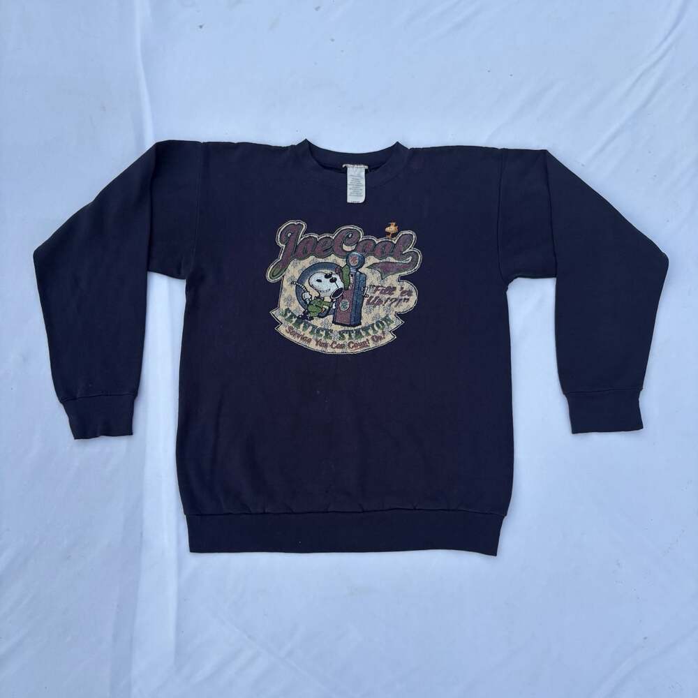 Vintage Joe Cool Snoopy Service Station Graphic Sweatshirt Made in USA